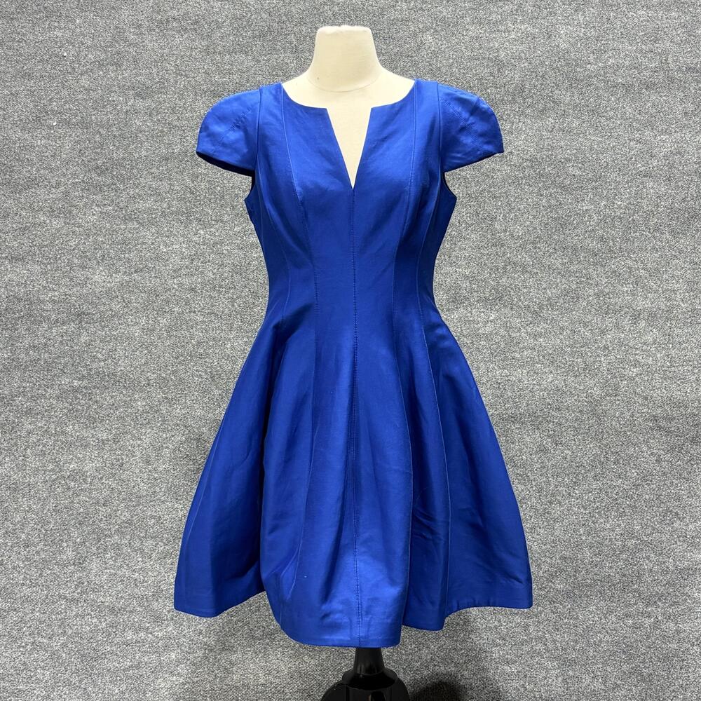 Halston Heritage Dress Womens 10 Evening Collection Silk Blend Cap Sleeve Formal